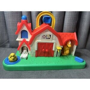 VTG Fisher Price Activity Farm Animal Sounds Barn USA 1987 Toy